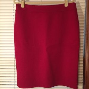 Talbots Red Wool Pencil Skirt